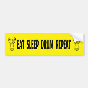 Djembe - Eat Sleep Drum Repeat (Light Color) Bumper Sticker