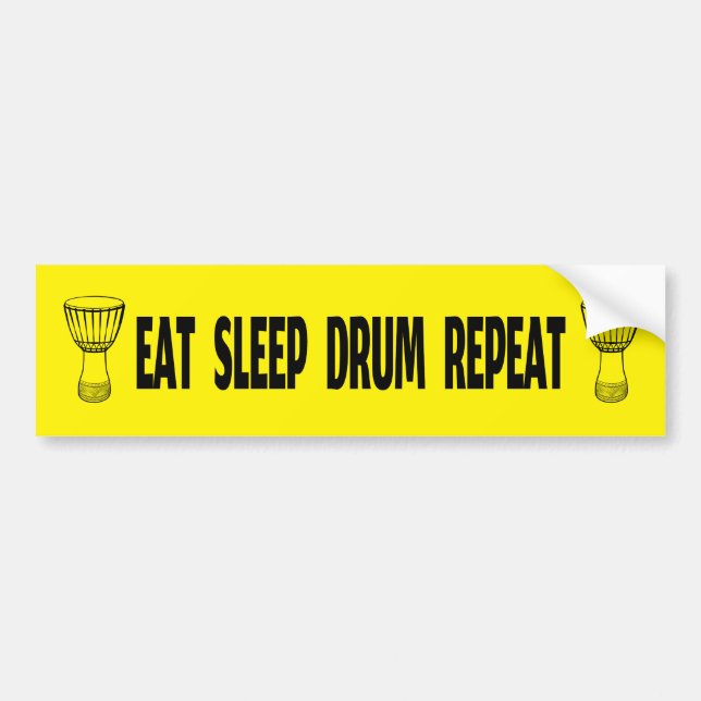 Djembe - Eat Sleep Drum Repeat (Light Colour) Bumper Sticker (Front)