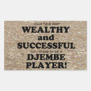 Djembe Wealthy & Successful Rectangular Sticker