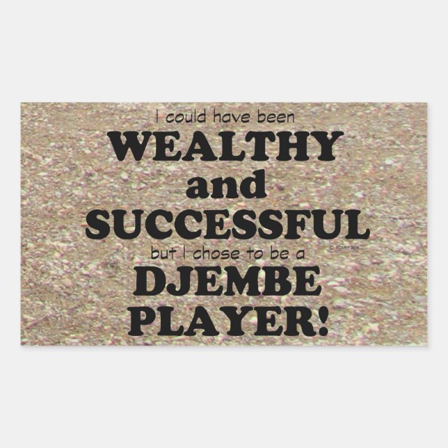 Djembe Wealthy & Successful Rectangular Sticker (Front)