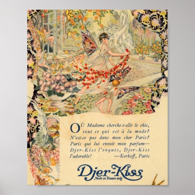 Djer-Kiss French Perfume Label Poster (Front)