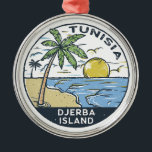 Djerba Tunisia Vintage Emblem<br><div class="desc">Djerba vector art design. Djerba,  an island off the coast of Tunisia,  is known for Mediterranean beaches.</div>