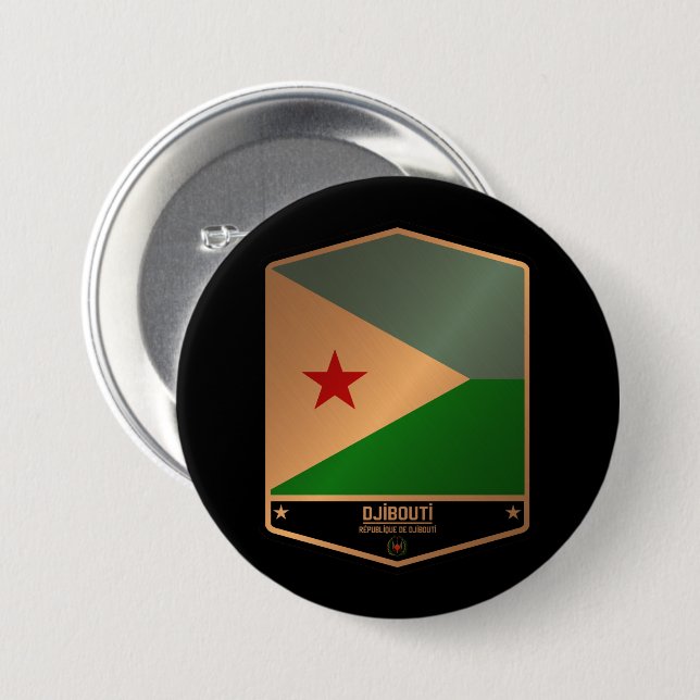 Djibouti 7.5 Cm Round Badge (Front & Back)