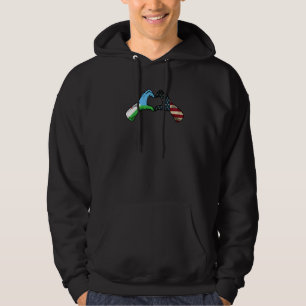 Djibouti American USA Flag USA Djiboutian Heart Hoodie