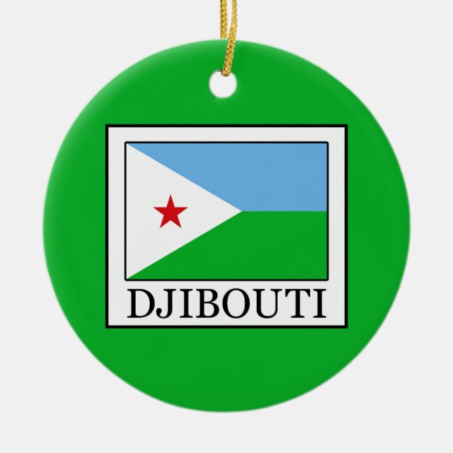 Djibouti Ceramic Tree Decoration (Front)
