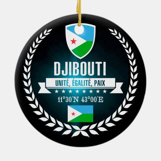 Djibouti Ceramic Tree Decoration (Back)