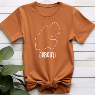 Djibouti Country Map Djiboutian Nation Border Line T-Shirt