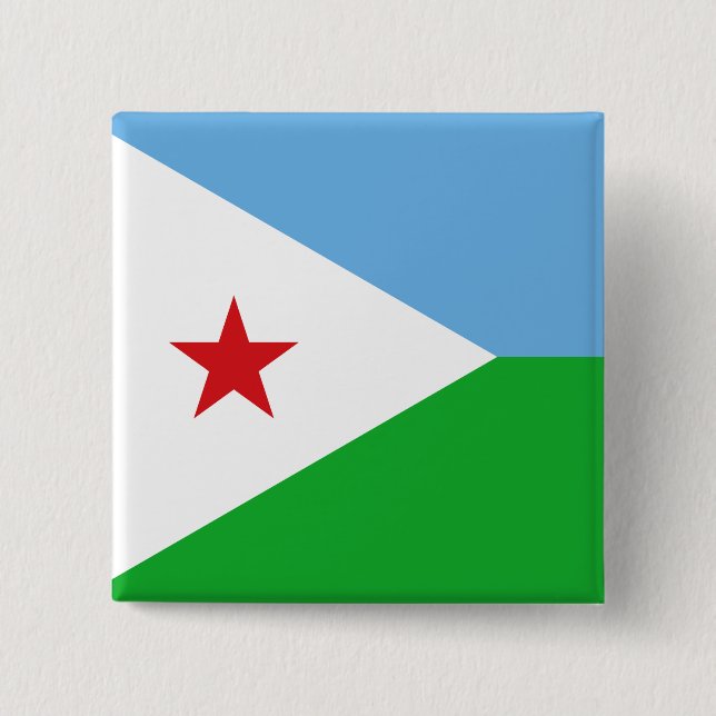 Djibouti Flag 15 Cm Square Badge (Front)