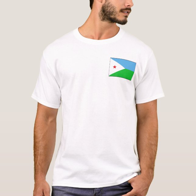 Djibouti Flag and Map T-Shirt (Front)