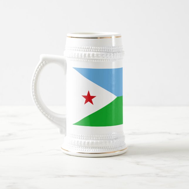 Djibouti Flag Beer Stein (Left)