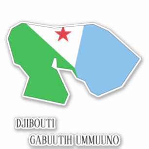 Djibouti Flag Charming Patriotic Map