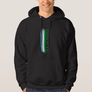 djibouti Flag Colour Stripes Hoodie