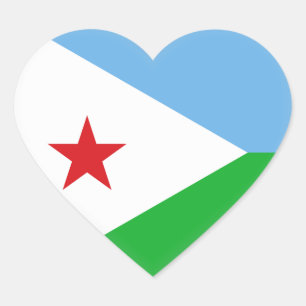 Djibouti Flag Heart Sticker