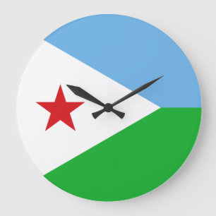 Djibouti Flag Large Clock