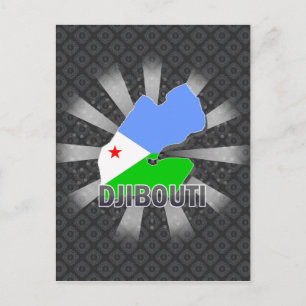 Djibouti Flag Map 2.0 Postcard