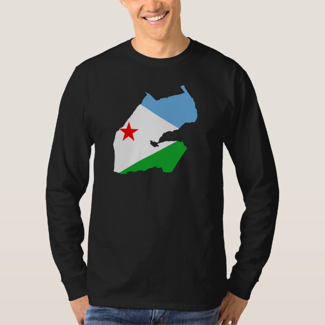 Djibouti Flag map DJ T-Shirt (Front)