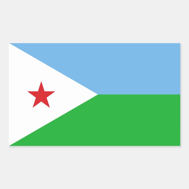 Djibouti Flag Rectangular Sticker (Front)