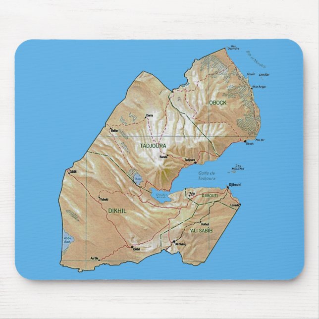 Djibouti Map Mousepad (Front)