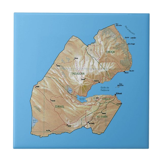 Djibouti Map Tile (Front)