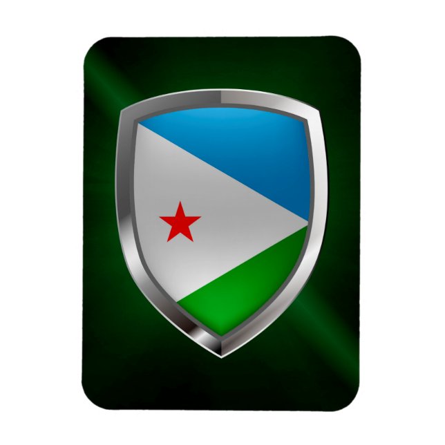 Djibouti Mettalic Emblem Magnet (Vertical)