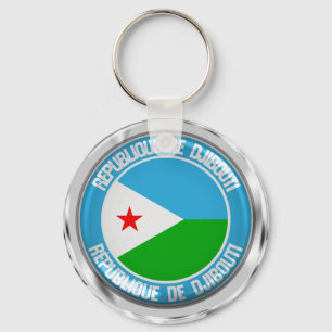 Djibouti Round Emblem Key Ring