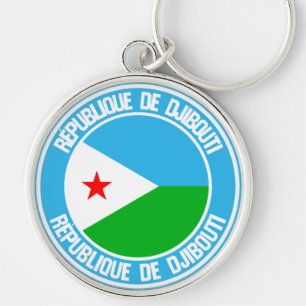 Djibouti Round Emblem Key Ring
