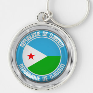 Djibouti Round Emblem Key Ring
