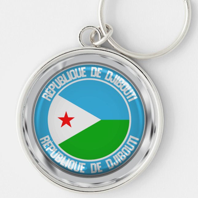 Djibouti Round Emblem Key Ring (Front)