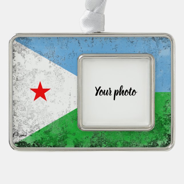 Djibouti Silver Plated Framed Ornament (Front)