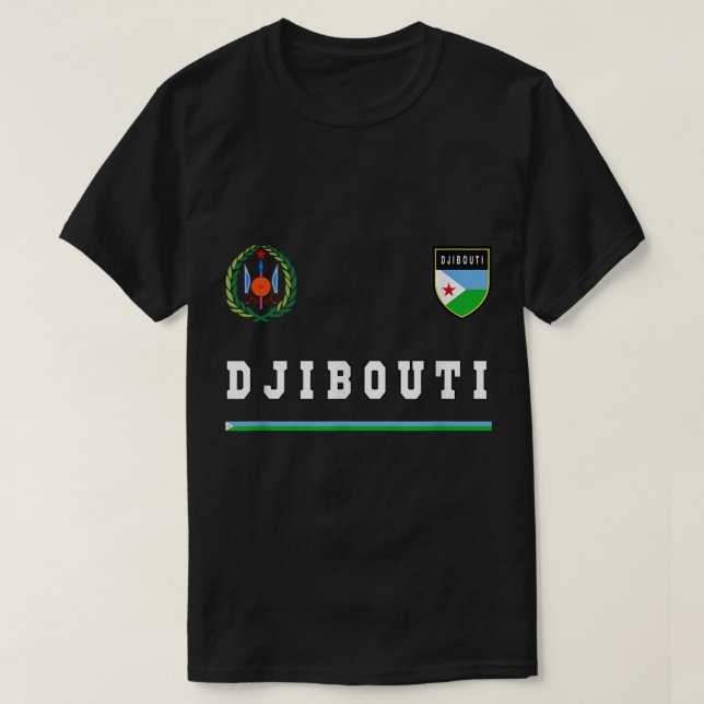 Djibouti SportSoccer Jersey Tee Flag Football (Design Front)