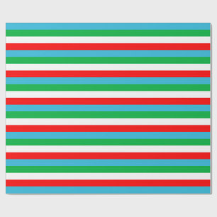 Djibouti Uzbekistan Equatorial Guinea flag stripes Wrapping Paper