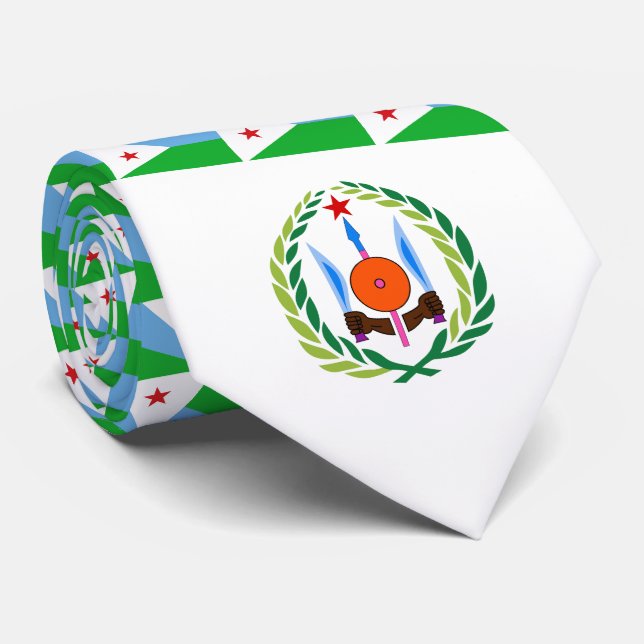 Djiboutian Flag & Coat of Arms, Flag of Djibouti  Tie (Rolled)