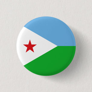 Djiboutian Flag, Flag of Djibouti  3 Cm Round Badge