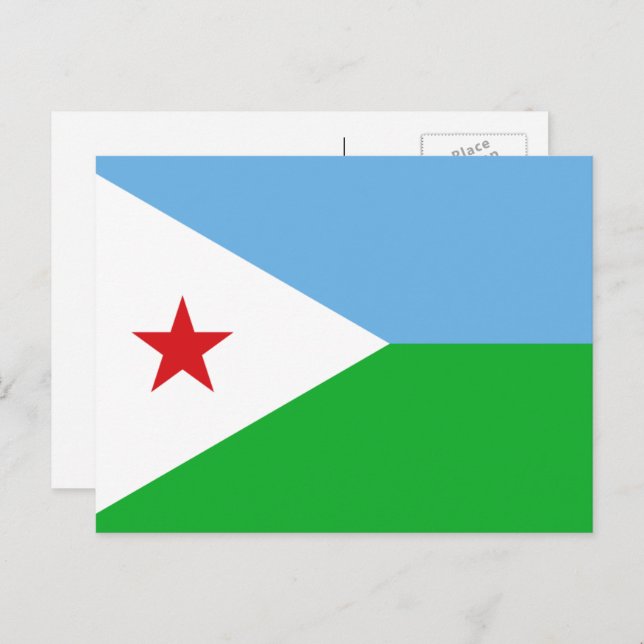 Djiboutian Flag, Flag of Djibouti Postcard (Front/Back)
