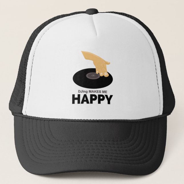 DJing Makes Me Happy Trucker Hat (Front)