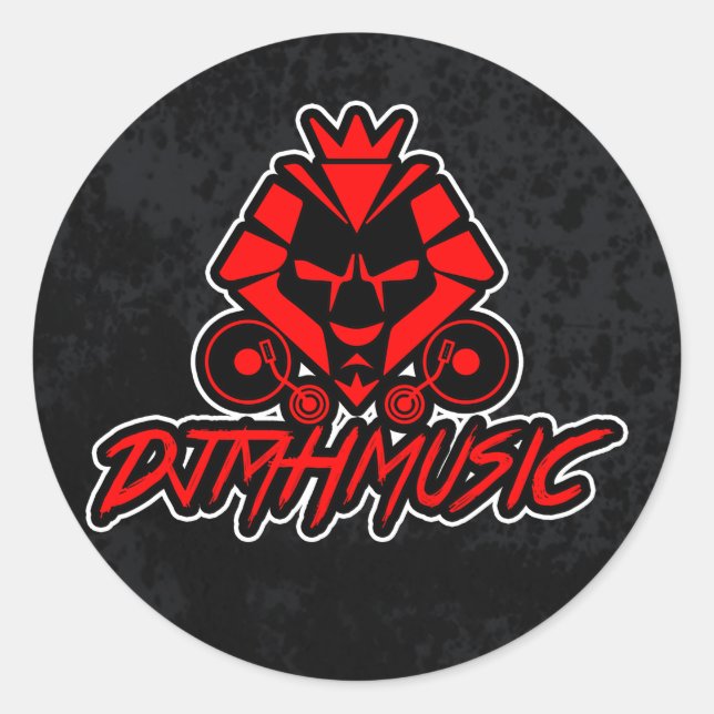 DJMH MUSIC CLASSIC ROUND STICKER (Front)
