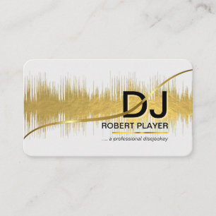 DJs Deejay Professional Music Band Event Gold Business Card