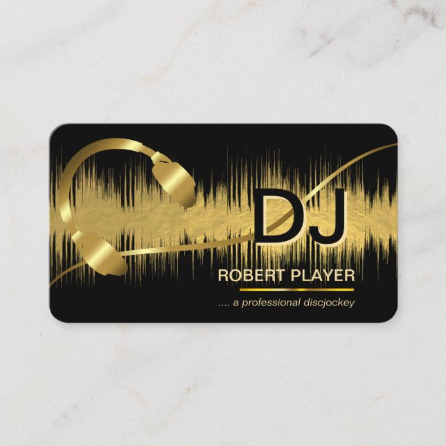 DJs Deejay Professional Music Head Band  Business Card (Front)