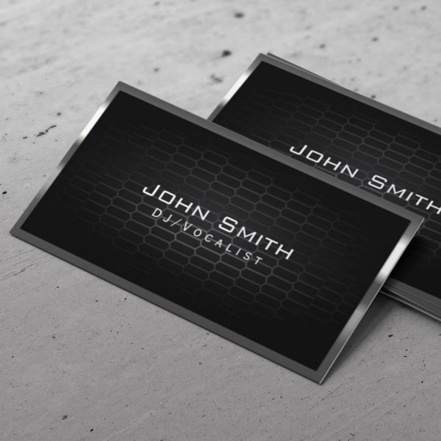 Djs Metal Professional Music  Business Card (Creator Uploaded)