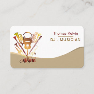 DJs Music Instruments Event Organiser Rainbow Business Card