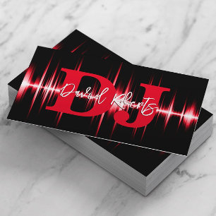 DJs Professional Sound Wave Bold Red Business Card