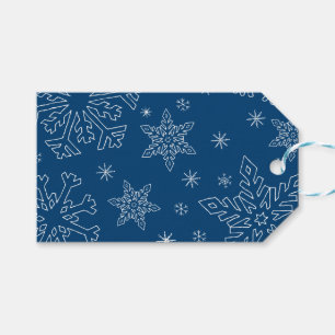 Dk Blue Christmas BG Snowflake Boarder Clipart Thr Gift Tags