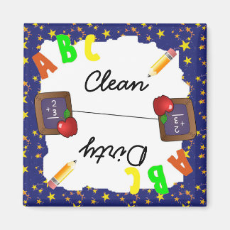 Dk Blue Clean & Dirty School Chalkboard Magnet