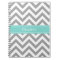 Dk Grey White LG Chevron Turquoise Name Monogram