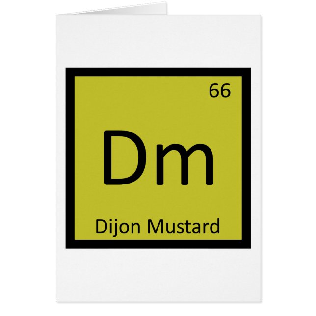 Dm - Dijon Mustard Chemistry Periodic Table Symbol (Front)