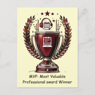 dmin Professionals Day MVP Trophy Greeting Postcard