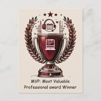 dmin Professionals Day MVP Trophy Greeting Postcard