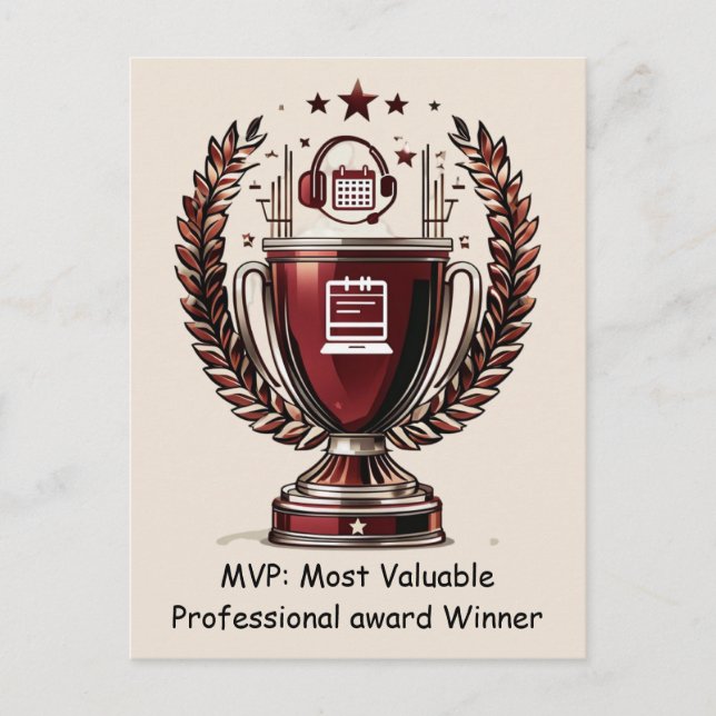 dmin Professionals Day MVP Trophy Greeting Postcard (Front)