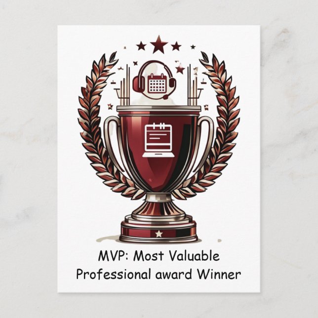 dmin Professionals Day MVP Trophy Greeting Postcard (Front)