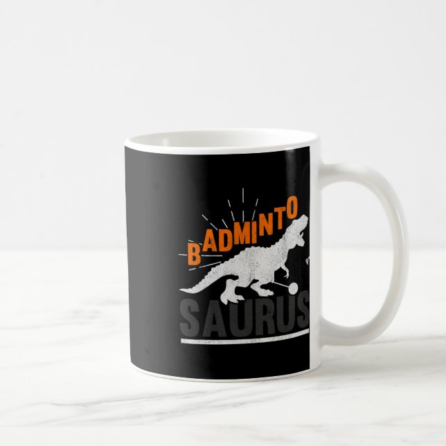Dminto Saurus Rex Birdie Shuttle Dinosaur Dminton  Coffee Mug (Right)